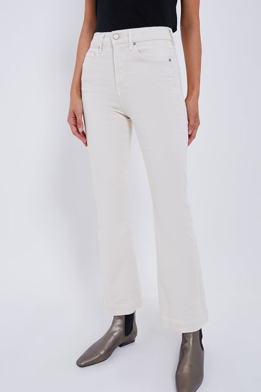VERONICA BEARD Carson High Rise Ankle Flare - Ecru Size 28 NWT D0071